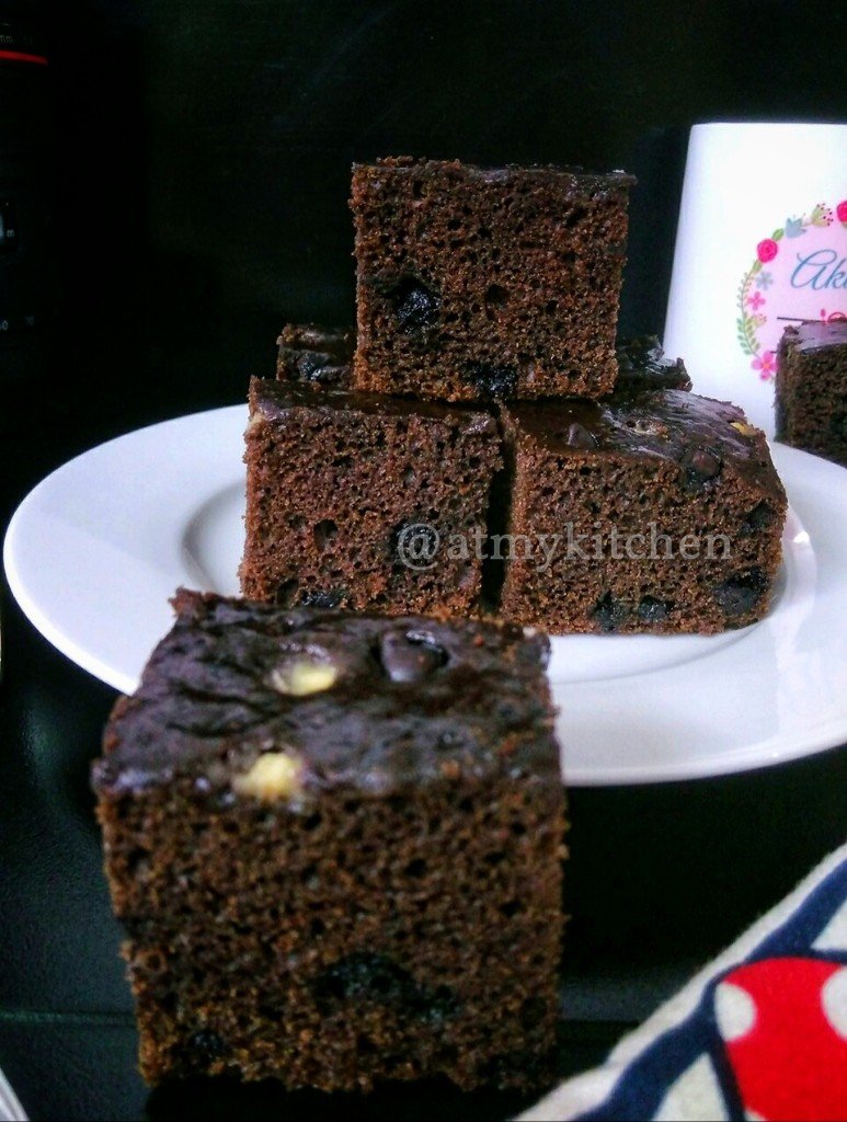 Double Chocolate Coffee Cake / Eggless Chocolate Coffee Cake / Whole Wheat Chocolate Coffee Cake