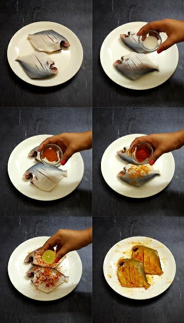 Pompret fish marination