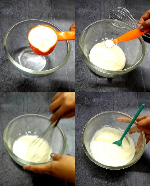 Curd and baking soda mixture 