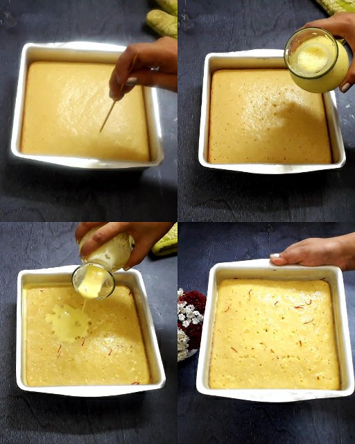 Soaking rasmalai tres leches cake 