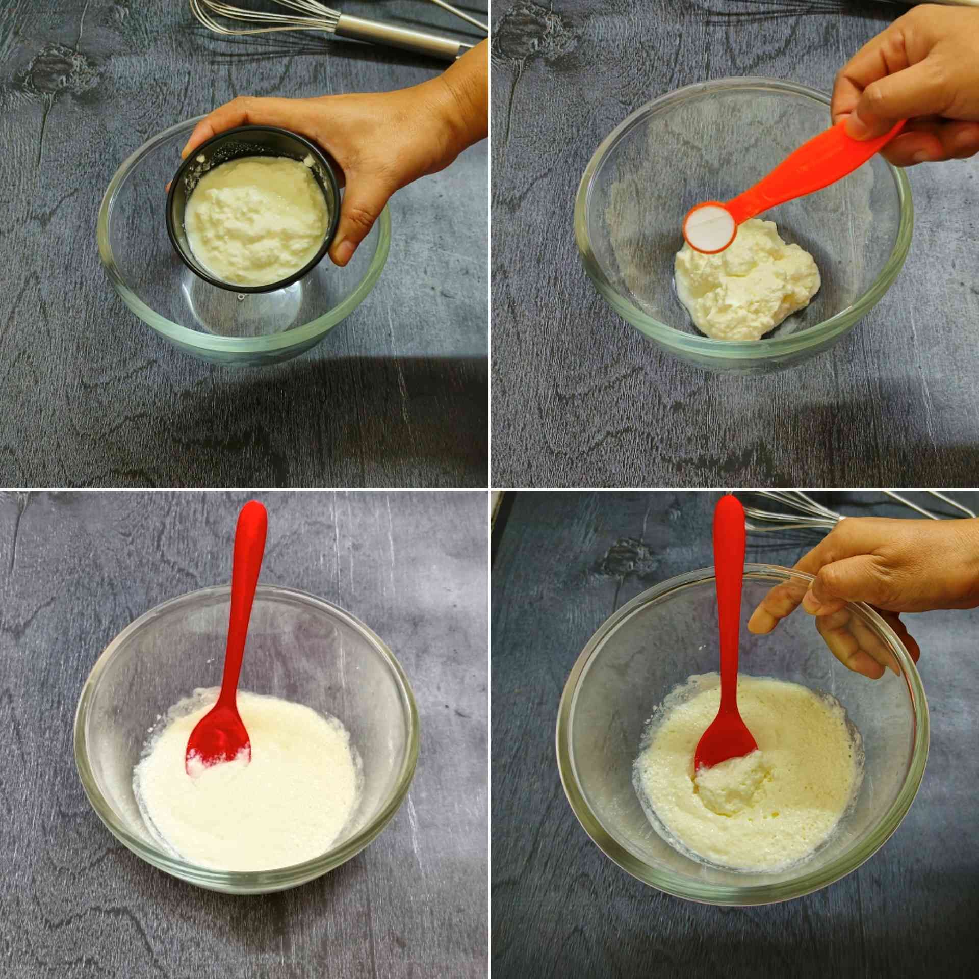 Curd and baking soda reaction